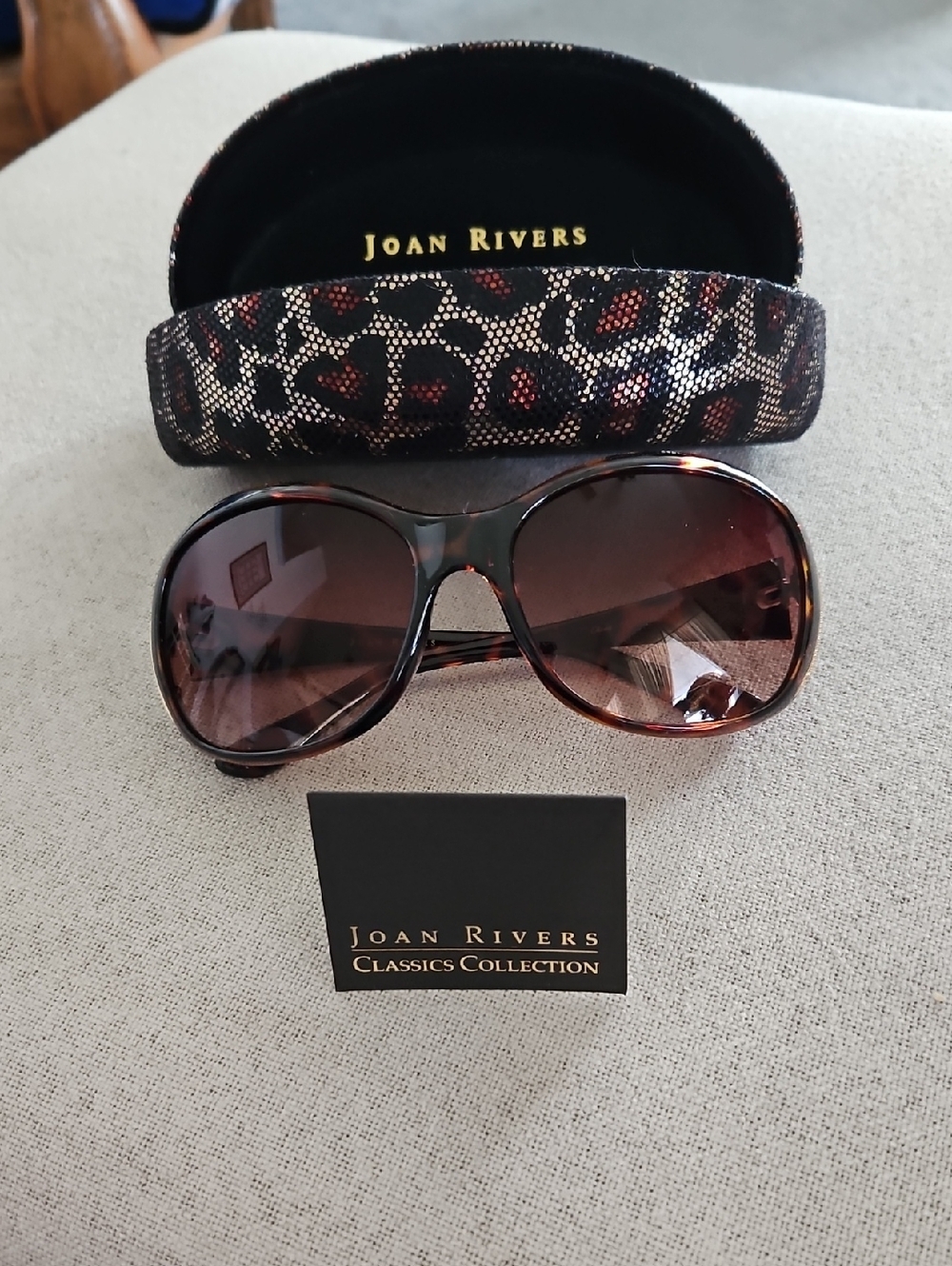 Joan Rivers Women's Tortoiseshell Frame Sunglasses with Brown Gradient Lenses